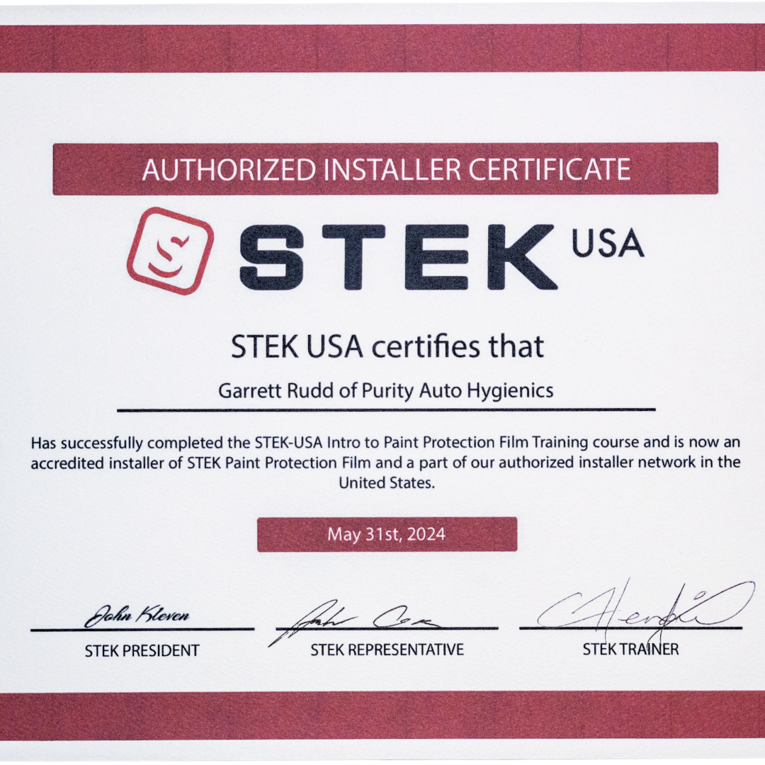 Certified STEK USA PPF Installer in Yuba City, Ca